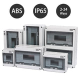 HT Series IP65 Waterproof Electrical Distribution Box (2/3/5/8/12/15/18/24 Way) - PC Plastic Outdoor Junction & Circuit Breaker Switch Box