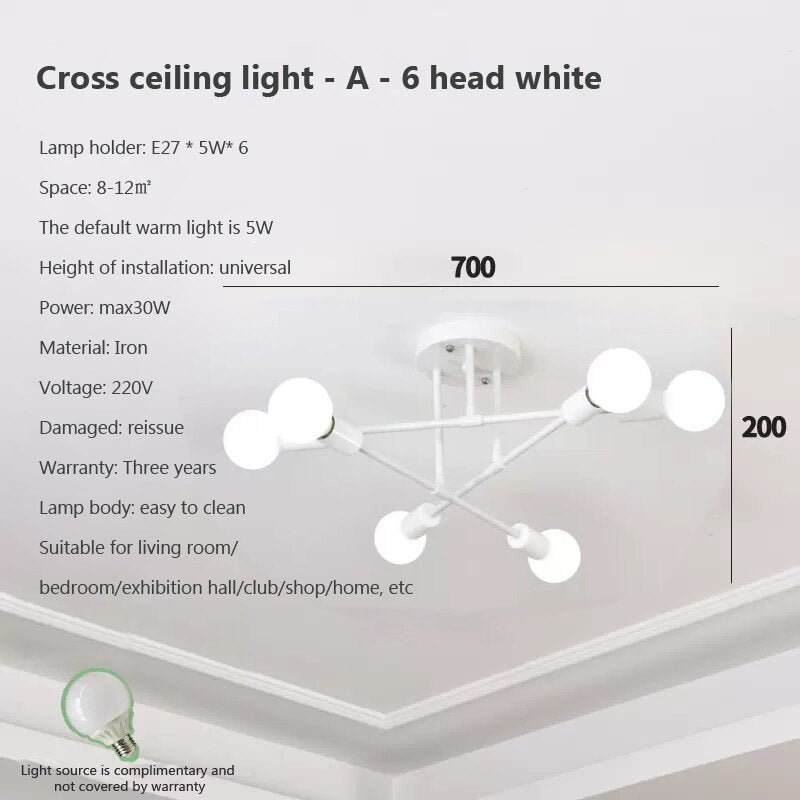 6 Heads LED Modern Ceiling Chandelier Hanging Lamp for Ceiling Dining Living Room Bedroom Hall Home Decor Lndoor Light Fixture