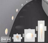 Embedded LED Step Wall Lamp GU10 Invisible Gypsum Stair Case Lamp 110/220V Corridor Foot Floor Home Decor Stair Lighting Fixture