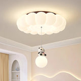 Children's Room Cloud Ceiling Lights LED Panda Hanging Ball Light French Cream Style Baby Room Boy Girl Bedroom Ceiling Lamps