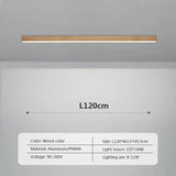 Modern LED Ceiling Lamp for Living Dining Room Long Strip Wooden Decor Lamps Entryway Bedroom Aisle Cloakroom Lighting Fixture