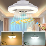 360 ° Rotating Ceiling Fan Light E27 Intelligent Fan With Remote Control Led Fan Light For Living Room Bedroom Top Light 85-265V