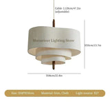 Japanese Wabi-Sabi Cloth LED Ceiling Chandelier - Minimalist Fabric Pendant Light Fixture for Living Room, Kitchen Island & Home Decor