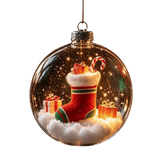 Luminous Transparent Christmas Hanging Ball LED Lights Snowman Christmas Tree Decor Elk Sock Xmas Tree Ornaments Christmas Tree