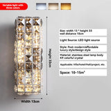 Luxury Dimmable Crystal LED Wall Lamp - Eye-Care Modern Sconce Light Fixture for Bedroom Bedside, Living Room & Study