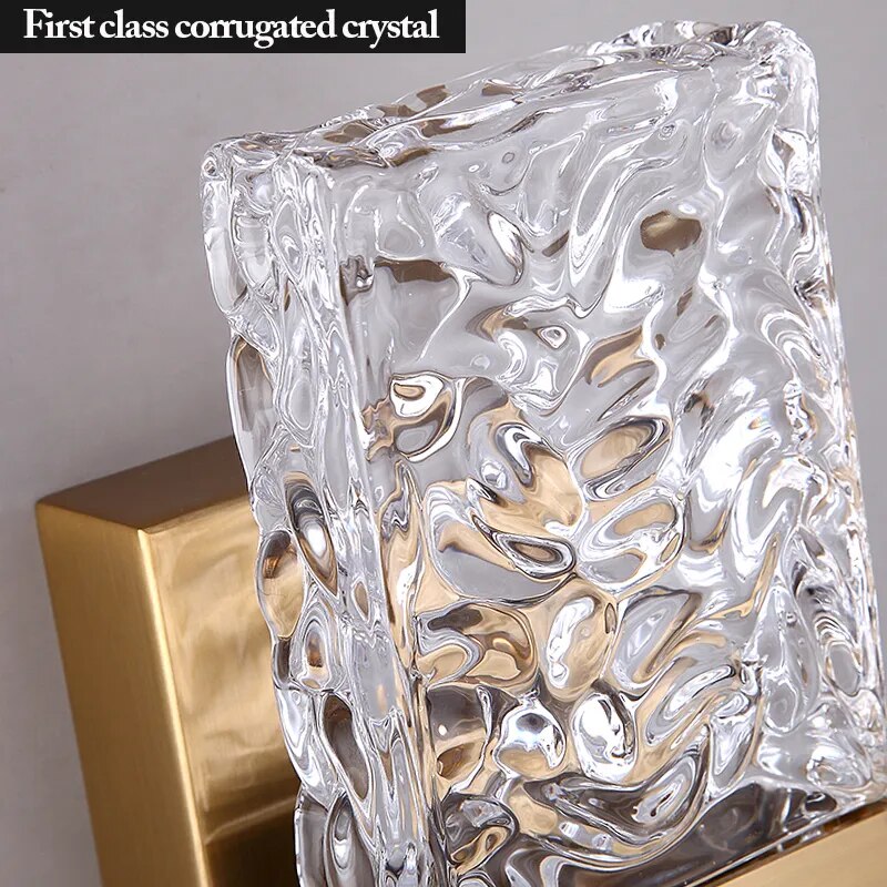 Corrugated Crystal Wall Lamps Modern LED Lighting Indoor Wall Sconces Living Room TV Background Bedroom Aisle Home Decor Lustre