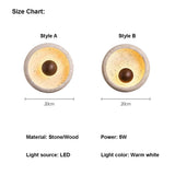 Mid-Century Solar Eclipse LED Wall Lamp - Wabi-Sabi Retro Ambient Sconce Light Fixture for Bedroom Bedside, Living Room Accent & Staircase