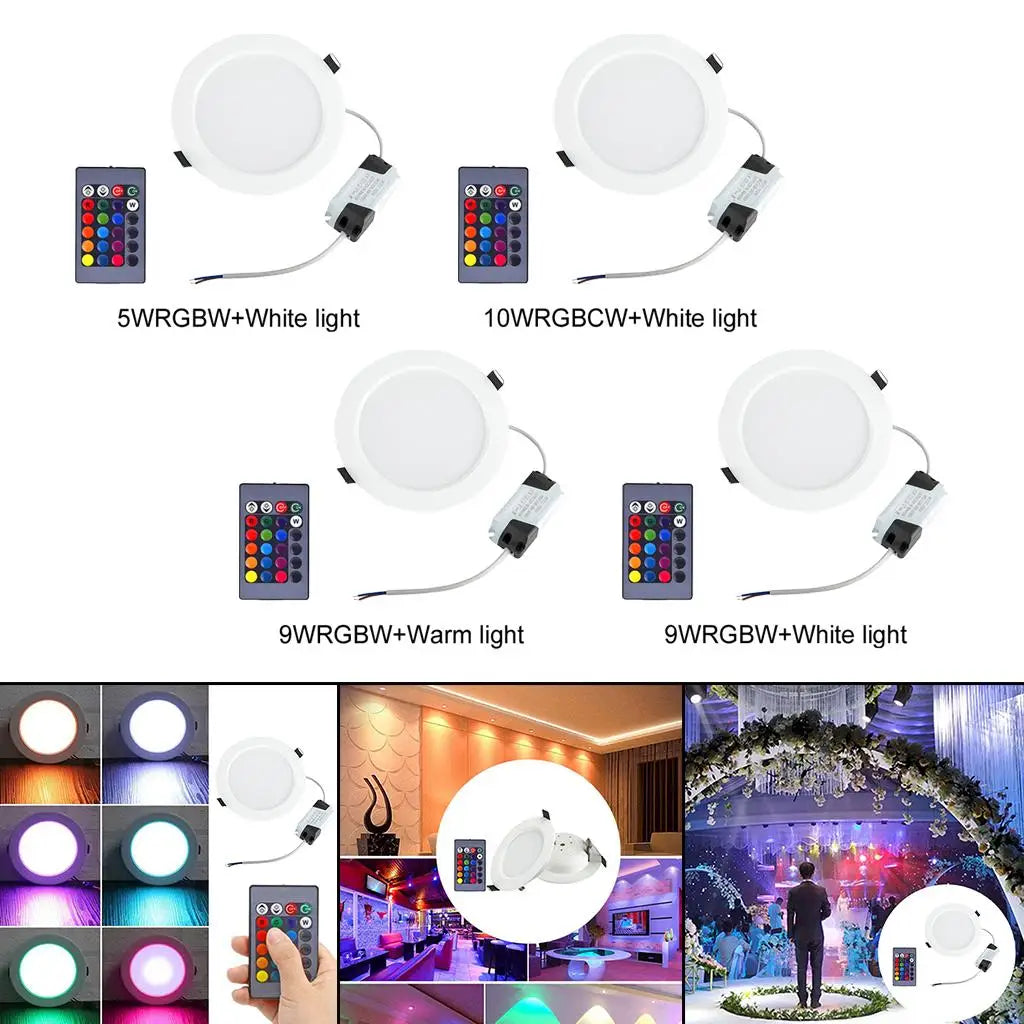 Color Changing Downlights RGB LED Light Color Changing Downlight Remote Control Dimmable Bar Sta ...