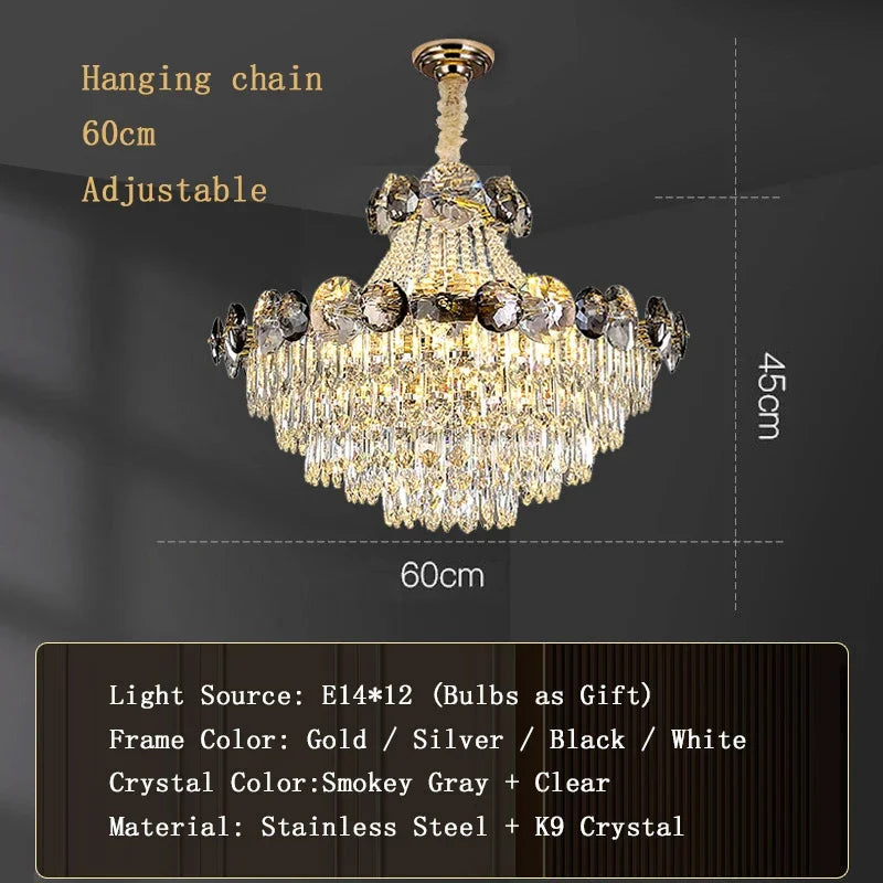 2025 Modern Large Luxury Living Room Chandeliers for Staircase Designer Crystal Pendant Lamps Home Decor Lighting Lustre Fixture