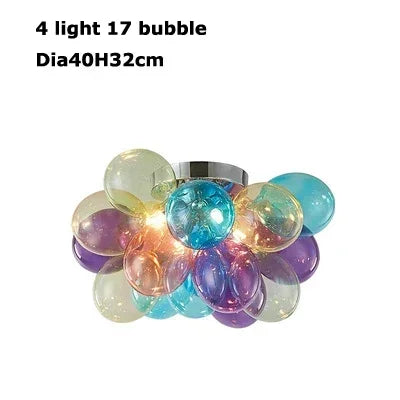 Modern Colorful Glass Ball Chandeliers For Living Bedroom Pendant Lamp Lustres Para Sala De Jantar Hanging