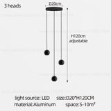 Orb Chandelier Interior Lighting Decorative Lamps Black Circular Penthouse Designer Living Room Pendant Stairwell Chandelier