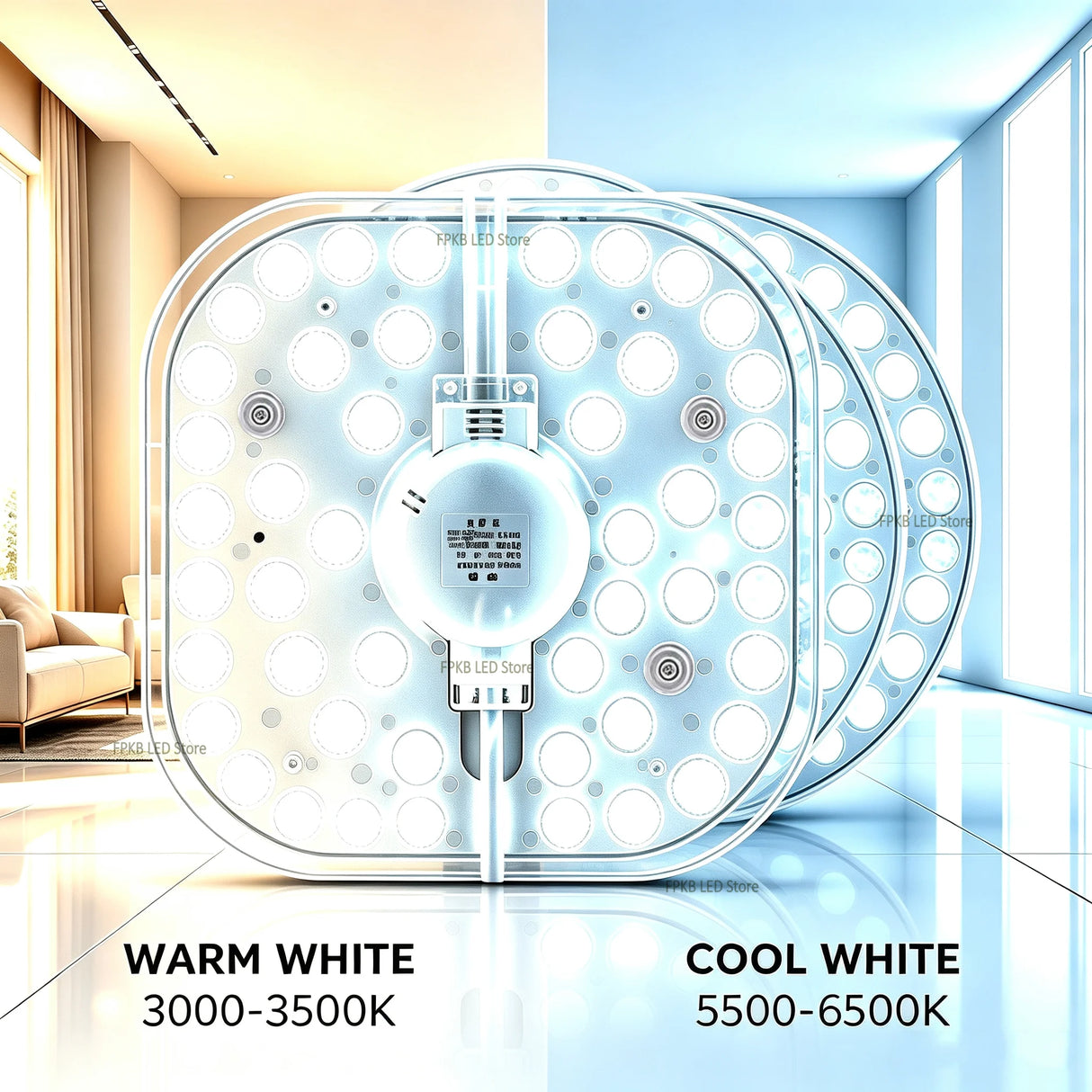 AC 220V–240V LED Ceiling Light Board Replacement (12W–50W) - Circular SMD LED PCB Module Plate for Round Lamp Repairs