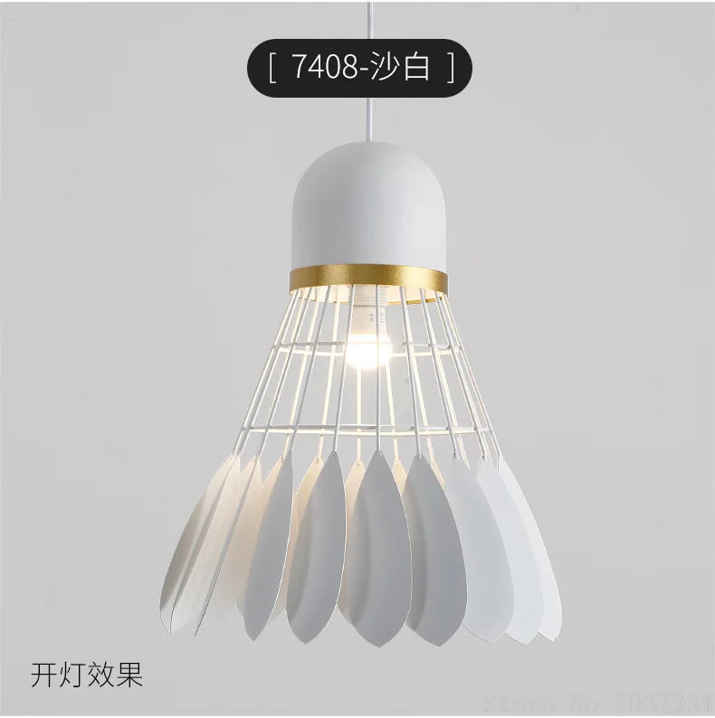 Simple Nordic Badminton Chandelier Lights Japanese Macaron Restaurant Hanging Lighting Fixture Sports Bedside Decors Pendant Lamp