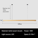 Nordic Solid Wooden Pendant Lights LED Wood Pendant Lamps for Dining Living Room Kitchen hanging chandelier Shop Long Strip Lamp