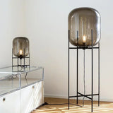 Nordic Minimalist Smoke Gray Glass Led Floor Lamp Designer Bedroom Bedside Table Light High-end Living Room Decoration Lighting