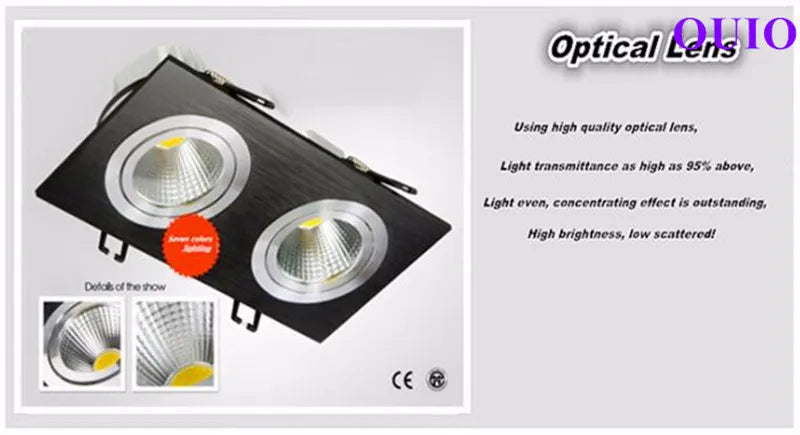 Anti-Glare Recessed Dimmable LED Downlight 9W12W15W18W24W30W COB Ceiling Lamps Spot Light Epistar Chip AC90-260V Indoor Lighting