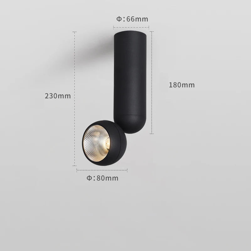 High CRI 90+ LED Surface Spotlight - 355° Rotatable Ceiling Spot Lamp