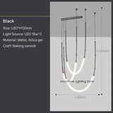 Modern Art Bar Counter Chandelier Restaurant LED Hanging Lamp Simple Line Home Decor Pendant Light Lobby Pendant Light Lamparas