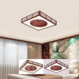 Modern Acrylic Semi Flush Mount LED Invisible Ceiling Fan Lighting with Remote Control 3-Light Color and 3-Speed Changeable