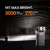 ST2 3000lm Tri-Light EDC Flashlight (SFT42R 6000K, 660nm Red & 365nm UV) - 21700 USB-C Rechargeable Multi-Function Tactical Torch