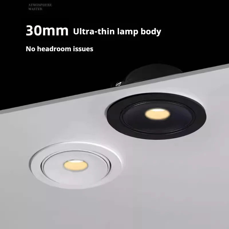 Led Spotlight Small Beam Angle 3 8 15 24 Degree Spot Light Recessed Round Atmosphere Dining Table Ultra-thin White Black 85-265V