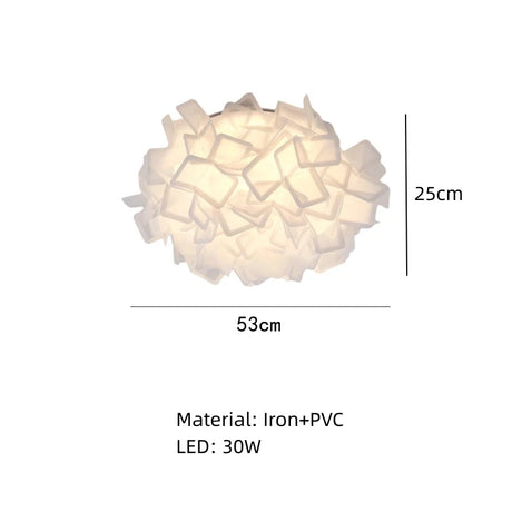 Romantic White Flower LED Ceiling Lamp Bedroom Restaurant Parlor Lighting Remote Control Dimmable Home Decors PVC Dropshipping