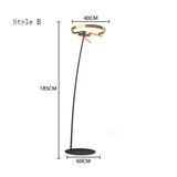 Italian arc floor lamp gold  black LED Fishing ring Light Creative Loft Living Room Bedroom Sofa Corner dinner Standing Lamp
