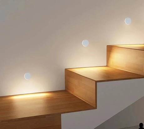 Led Step Light Recessed Wall Lamp Round Stair Lighting Waterproof Indoor & Outdoor Luminaire for Bathroom Yard Balcony Deck