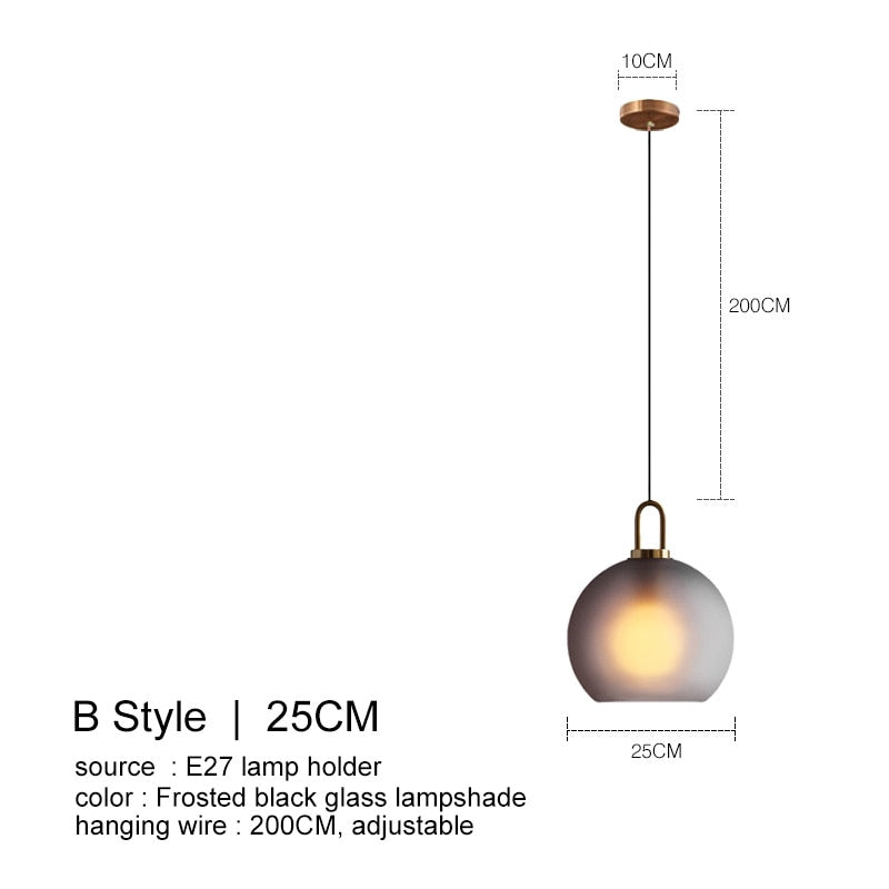 Nordic Glass Ball Pendant Light Kitchen Fixtures Living Room Lustre Luxury Bedroom Decoration Coffee Table Hanging Lamp