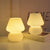 Murano Glass Desk Lamp Glass Table Bedside Lamps Vintage Striped Small Mushroom Decors Ambient Light Bedroom Livingroom