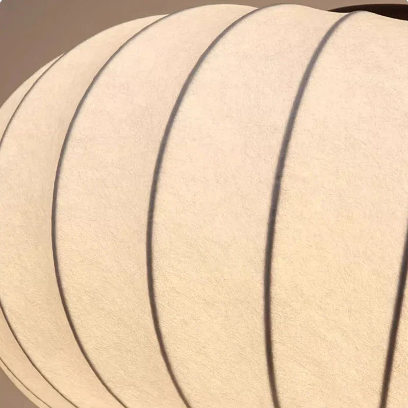 Japanese Wabi-Sabi Silk & Wood LED Pendant Chandelier - Retro Fabric Hanging Ceiling Lamp Fixture for Living Room, Restaurant & Mood Lighting Decor