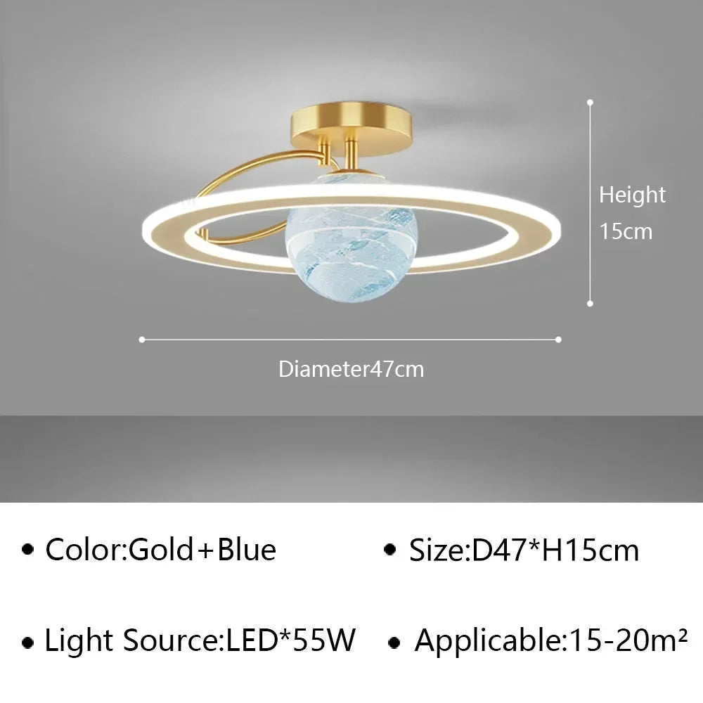 Modern Planet LED Ceiling Lights Lovely Crown Star Chandelier for Living Dining Room Kid's Bedroom Home Decoration Lamps Lustre