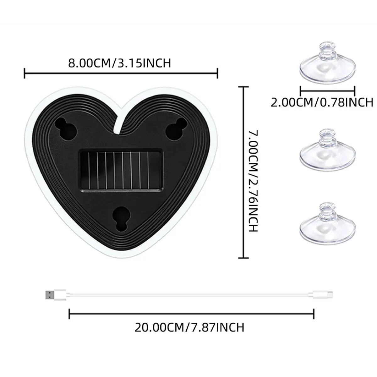 Universal Solar Heart-Shaped RGB LED Car Atmosphere Light - Dynamic Gradient Interior Ambient Decoration Lamp & Vehicle Accessory