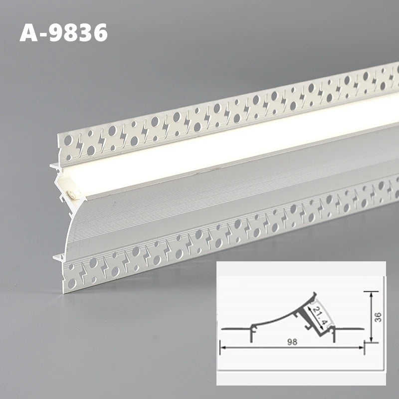 Free Ceiling LED Aluminum Profile Invisible Frameless Gypsum Channel Top Corner Line Lamp Waistline Wall Washer Backlight Light