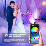 4-Pack/8-Pack 4x18W 6-in-1 RGBWA+UV Wireless Battery LED Par Light - App & DMX Controlled Stage Uplight for DJ, Party & Events