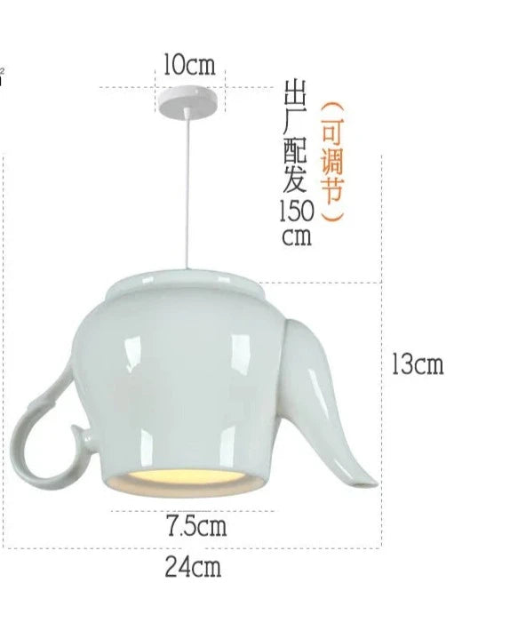 Modern Tea Cup Teapot Hanging Lamp Ceramic Led Pendant Lights Dining Room Kitchen Home Decors Luminaire Lighting Fixtures
