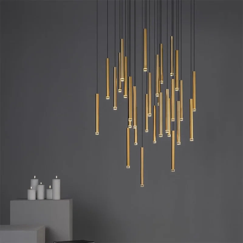 LED Chandeliers For Living Room Stairs Modern Luxury Pendtant Light Villa Attic Ceiling Lamp Hotel Interior Lightin Hanging Lamp