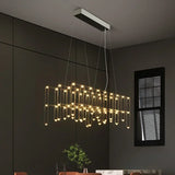 Nordic Creative Rectangular Luminaire Starry Chandelier Minimalist Front Desk Clothing Store Bar Rectangular Lighting