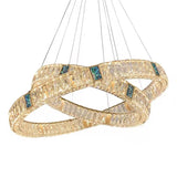 Nordic Luxury Ring K9 Crystal Chandelier Villa Living Dining Room Bedroom Ceiling LED Pendant Light Indoor Lighting Hanging Lamp