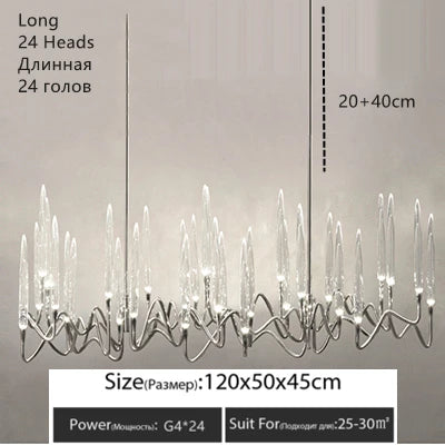 Luxury Crystal Pendant Chandelier Nordic Tree Branch Candle Shaped Indoor Lighting Living Room Bedroom Led Decoration Light