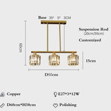 Modern Nordic Retro Luxurious Gold LED Pendant Chandelier Living Room Bedroom Home Decor Hanging Lights Lighting Fixtures Luster's