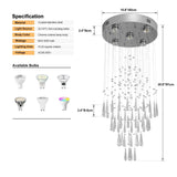 Crystal Droplight Led Pendant Light Modern Loft Stairs Chandelier Hanging Lustre Ceiling Lamp Home Appliance Decor Fixture