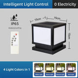 Outdoor LED Solar Pillar Light - Waterproof Dual-Power Fence Post Lamp