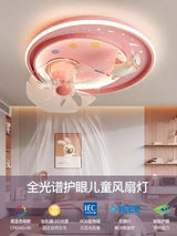 2026 Modern Kids Room Ceiling Fan Light Cartoon Moon Astronaut Ceiling Lamp Boy Girl Bedroom Nursery Study Chandelier Ceiling Li