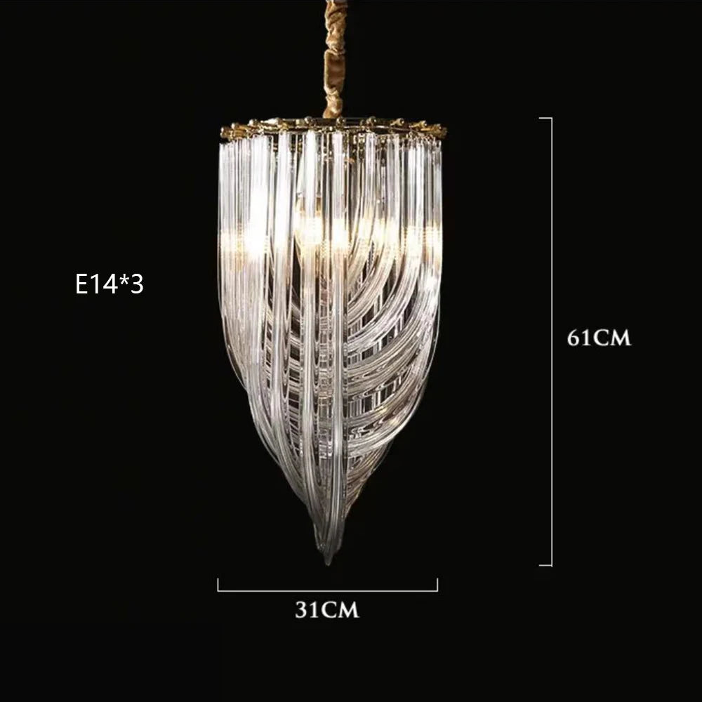 Nordic U -shaped Glass Tube Modern Chandeliers For Living Room  Restaurant Bedroom Bedside Ceiling Lamp Lustre Lamparas Fixtures
