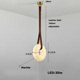 2026 Circular Marble Leather LED Hanging Lamp Modern Bedroom Living Room Main Light Fixture Nordic Faux Marble Pendant Light