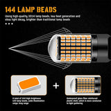 2 PCS 1156 BA15S 7443 W21W LED Bulb Canbus Error Free 12V 24V 3014-144SMD 6500K White Car Tail Brake Parking Turn Signal Lights