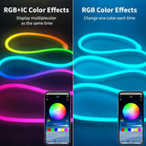 5V USB RGBIC Neon LED Light Strip - 1m-10m Flexible Waterproof Smart Dreamcolor Ribbon