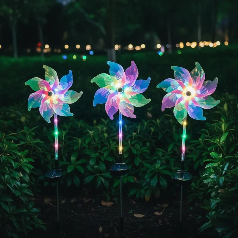 Solar Windmill Lamp Outdoor Dandelion Light for Garden Yard Patio Landscape Decor