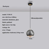 Modern Adjustable Angle LED Round Pendant Light - Stretchable Minimalist Chandelier Lamp for Bedroom Bedside, Dining & Home Decor
